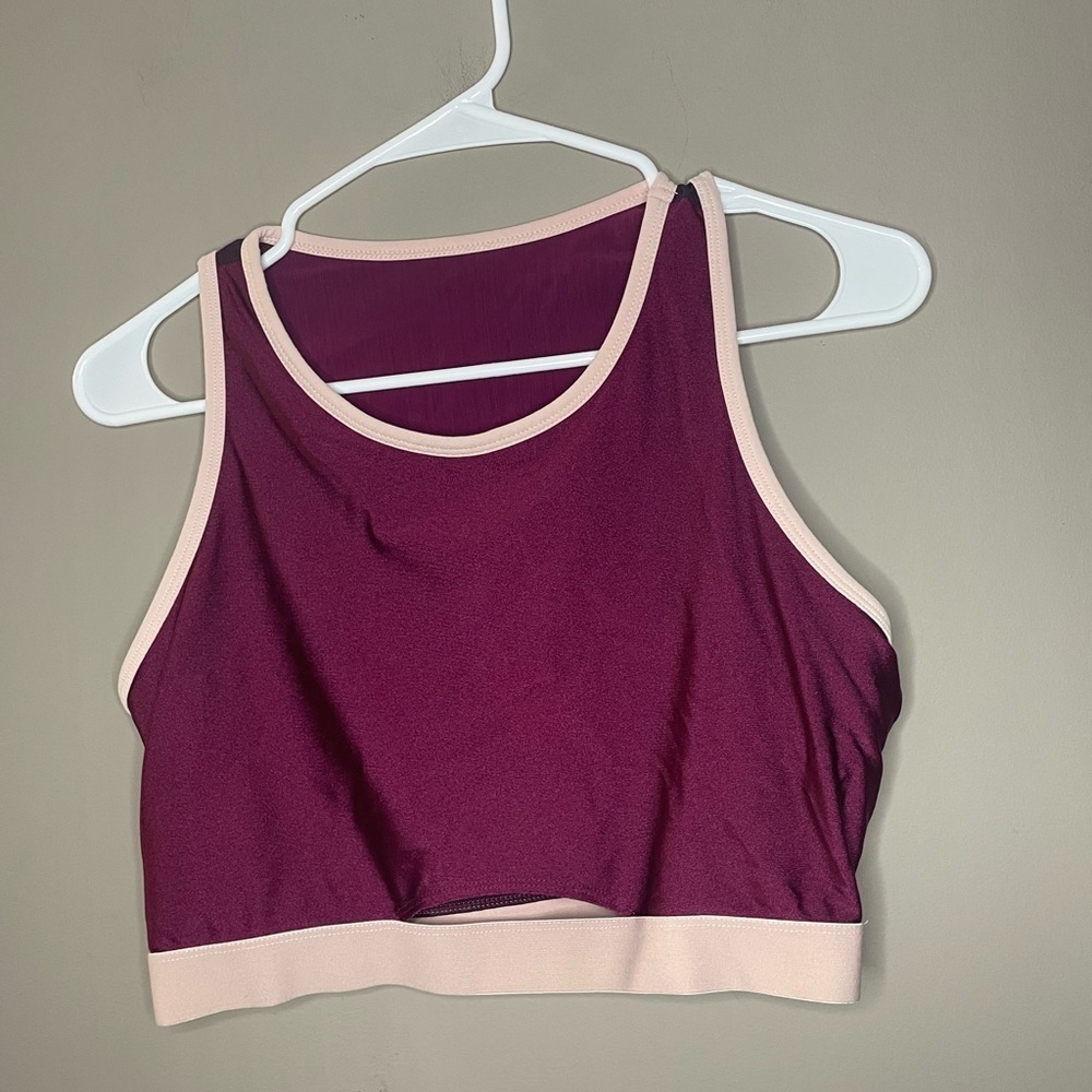 Fabletics Luana Midi Sports Maroon Bra Size M